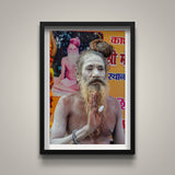 Naga Sadhu with Poster