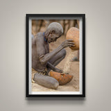 Old Lady Sifting Corn - Omo Valley - Kara Tribe
