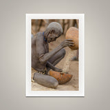 Old Lady Sifting Corn - Omo Valley - Kara Tribe